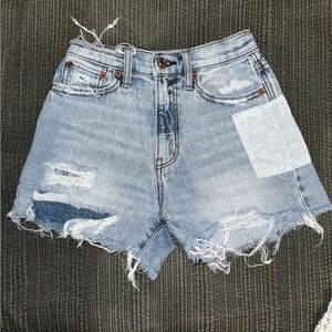 American Eagle Light Blue Distressed Jean Shorts
